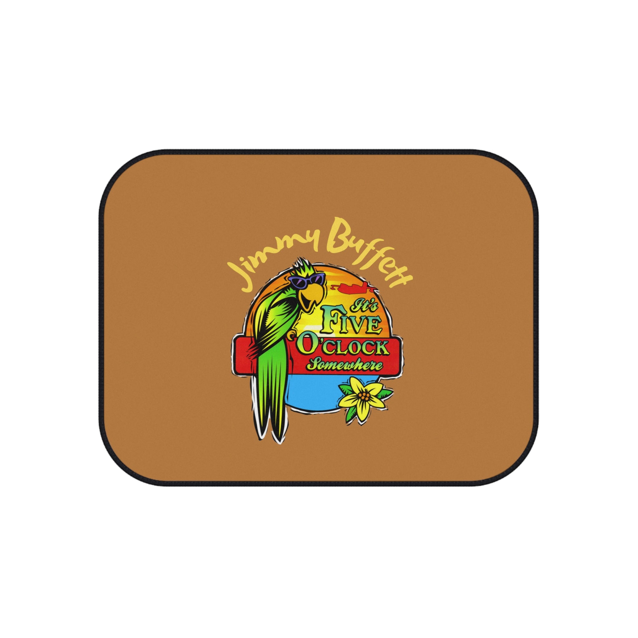 It's Five O'Clock Somewhere Jimmy Buffett,  Car Mats (Set of 4) Tan