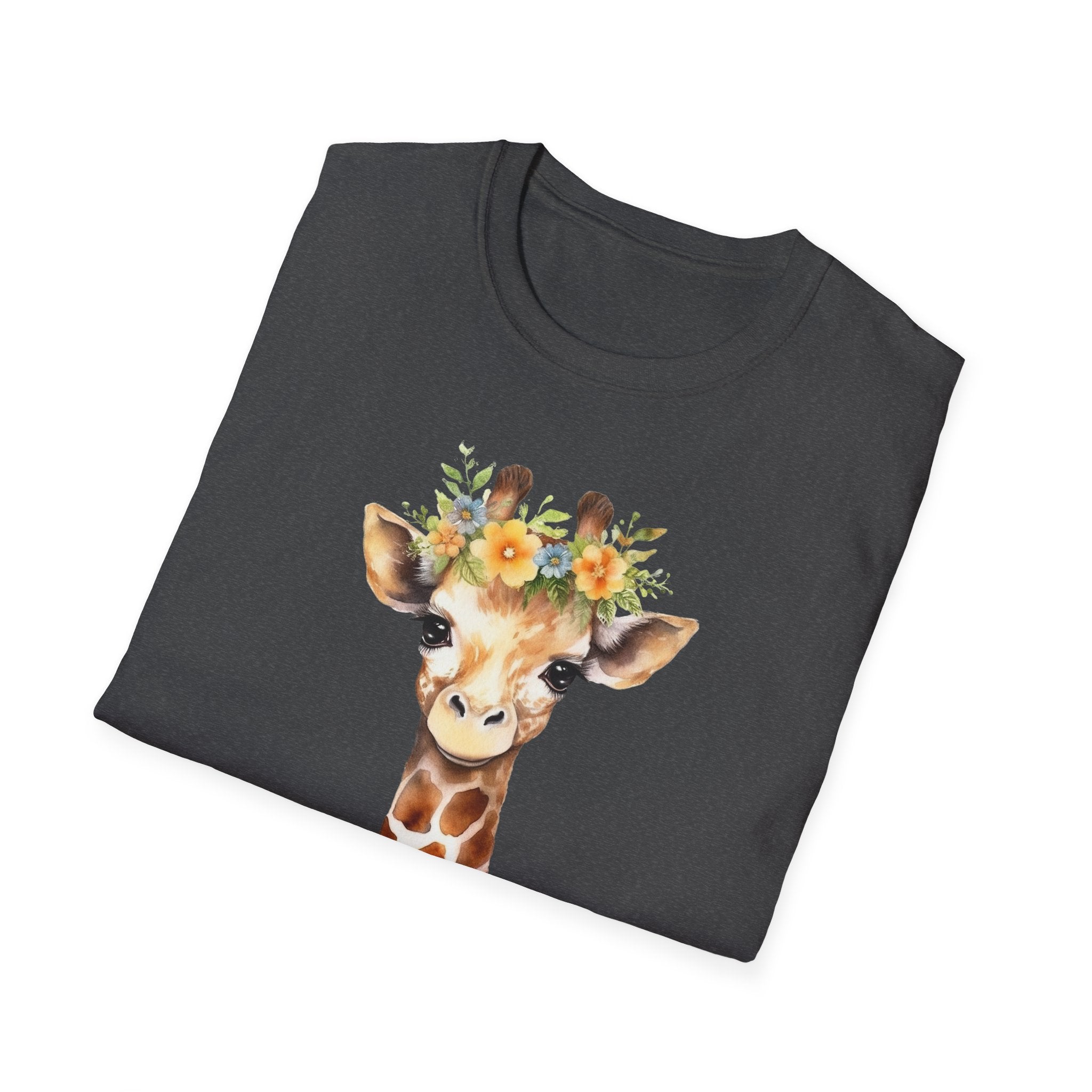 Floral Giraffe T-Shirt, Cute Animal Shirt, Unisex Tee, Animal Lover Gift, Casual Wear, Summer Fashion
