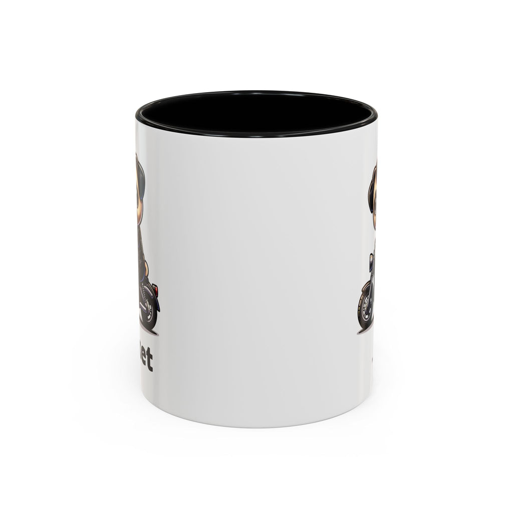 Personalized Motorcycle Pug Mug , Custom Dog Lover Coffee Cup