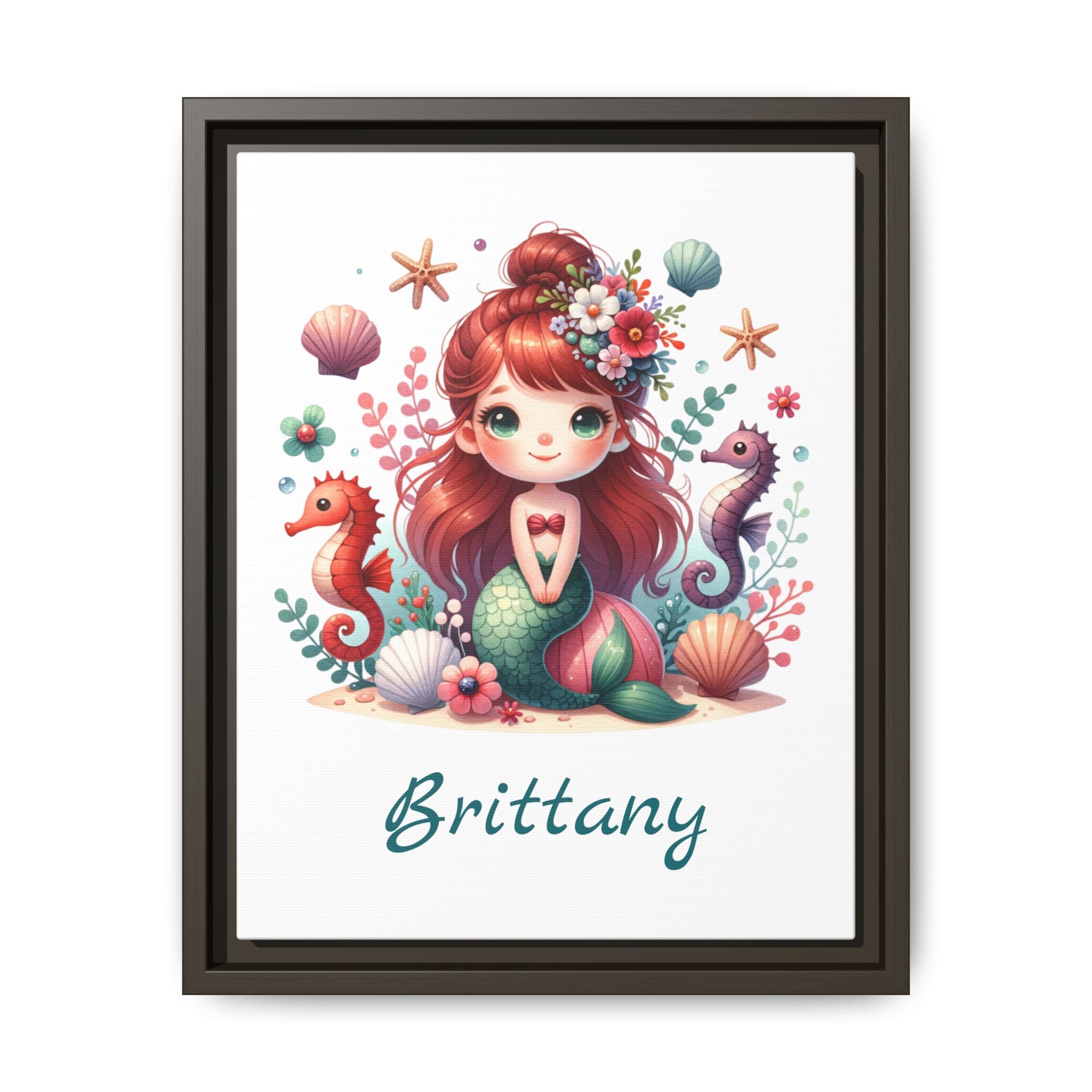 Personalized Little Red Haired Mermaid Girls Bedroom Decor, Great Gift Idea, Mermaid Wall Decor, Custom Name Wall Art
