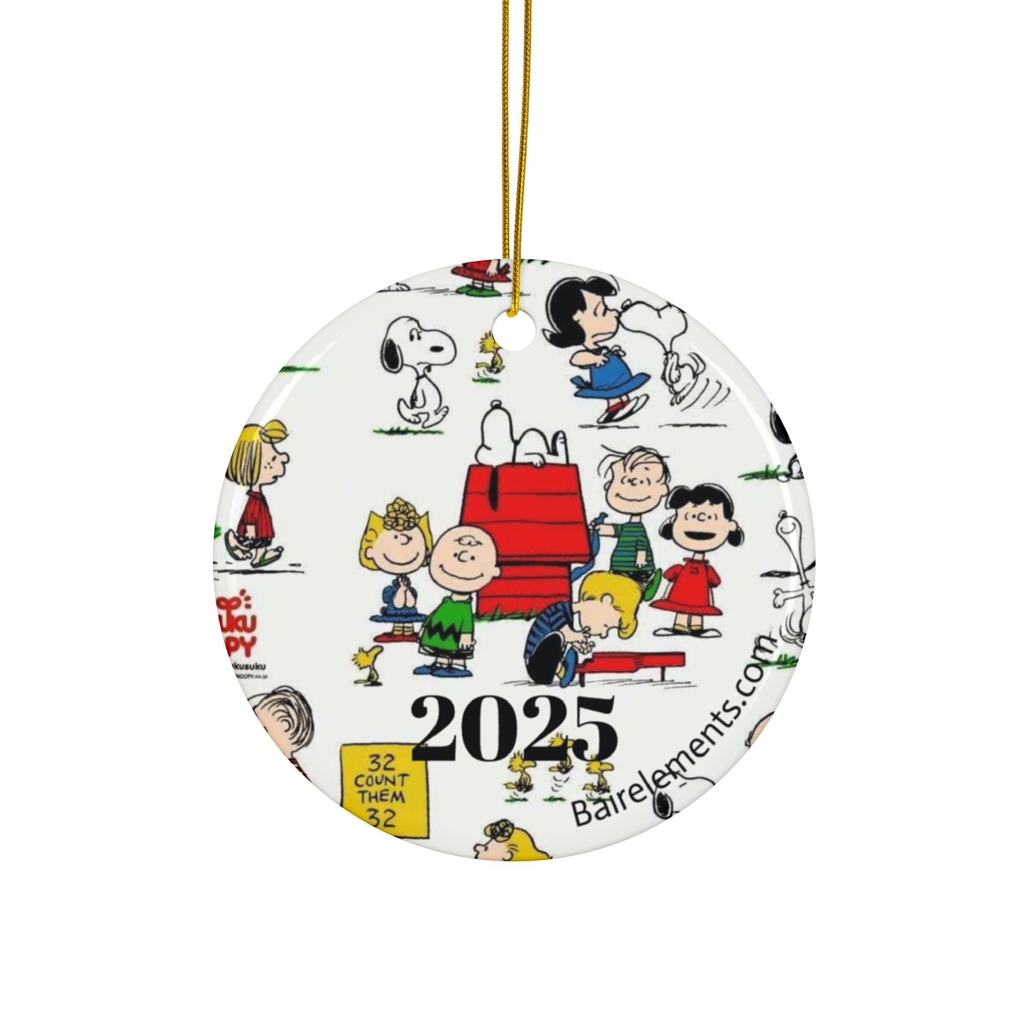 Personalized Holiday Classic Ceramic Ornament, Dated Personalized Christmas Ornament - Decorative Ceramic Ornament, Double-Sided, Holiday