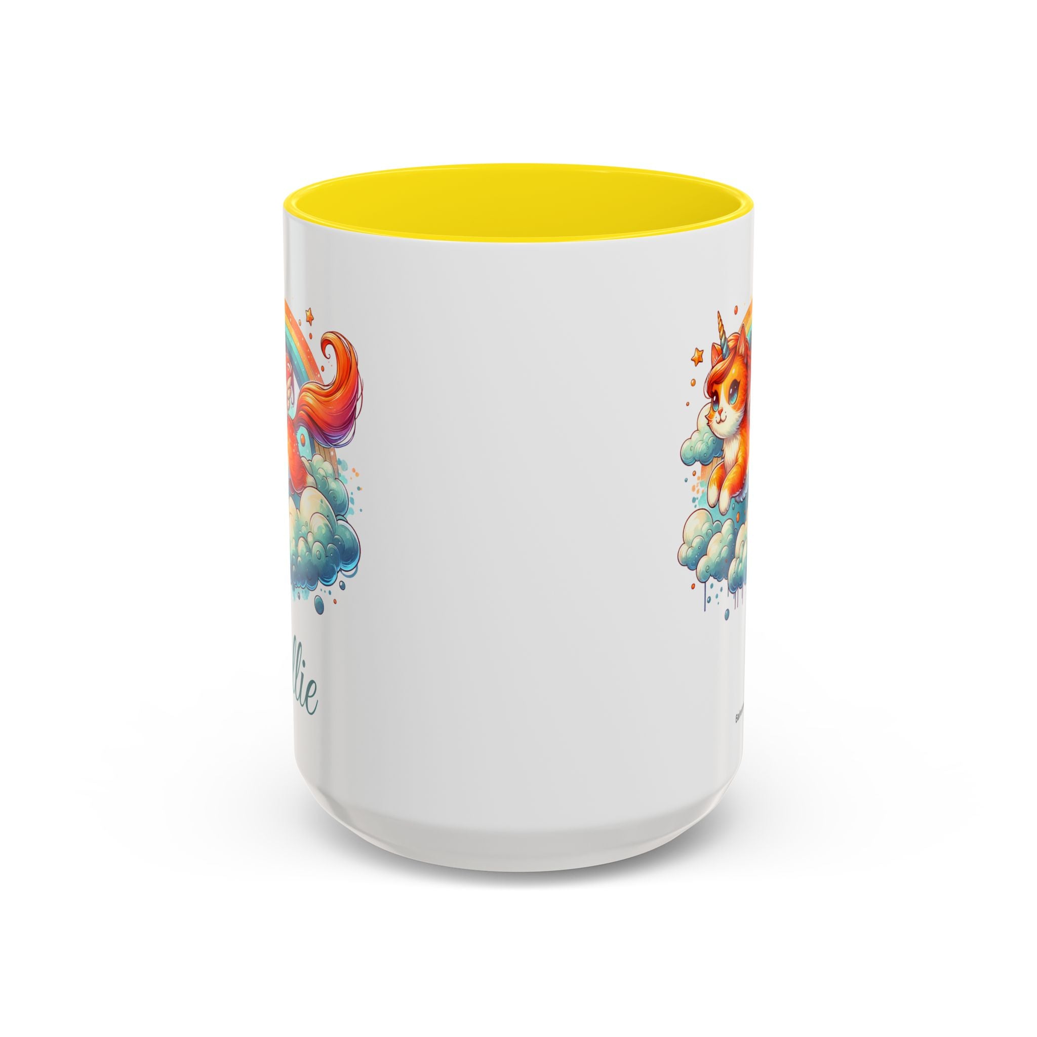Personalized Flying Orange Unicorn Cat Coffee Mug, Orange Cat Mug