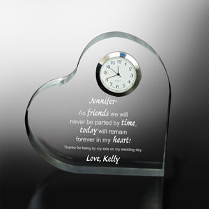 Friends Forever Keepsake Heart Clock
