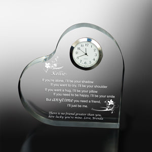 Friendship Keepsake Heart Clock - Anytime you need a friend
