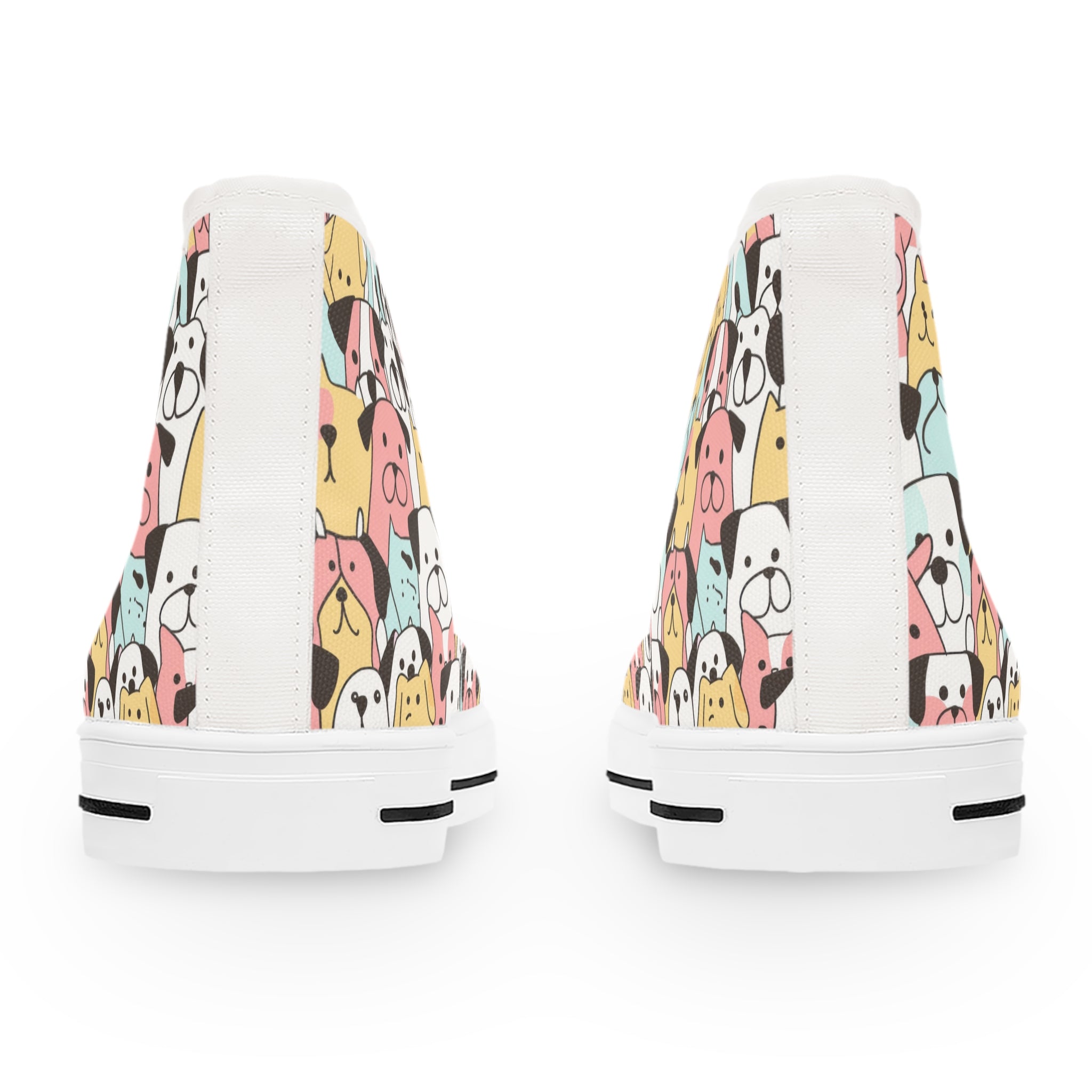 Cute Colorful Dog Face Women's Hi-Top Sneakers