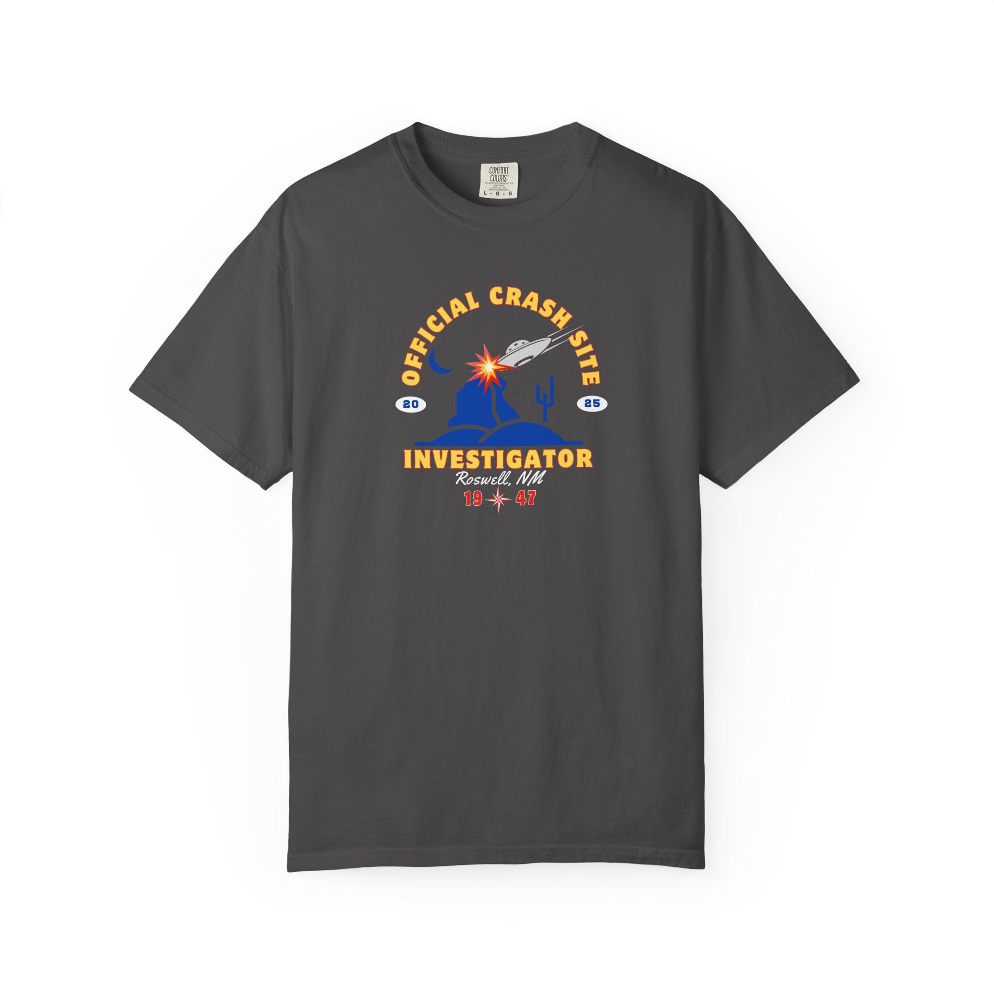 UFO Crash Site Investigator Unisex T-Shirt - Alien UFO Space Funny Tee, Extraterrestrial Sci-fi Graphic Shirt, Roswell, NM