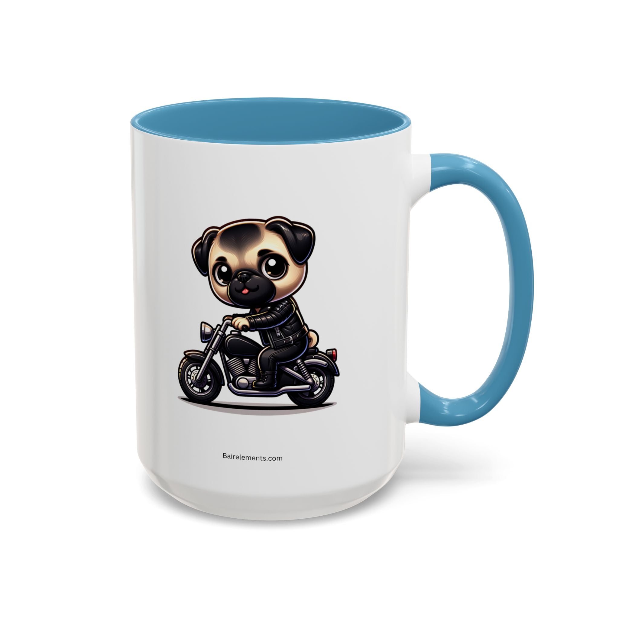 Personalized Motorcycle Pug Mug , Custom Dog Lover Coffee Cup