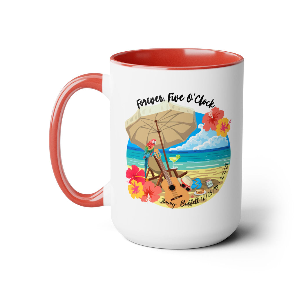 Jimmy Buffett, Forever Five O'Clock. Two-Tone Coffee Mugs, 15oz
