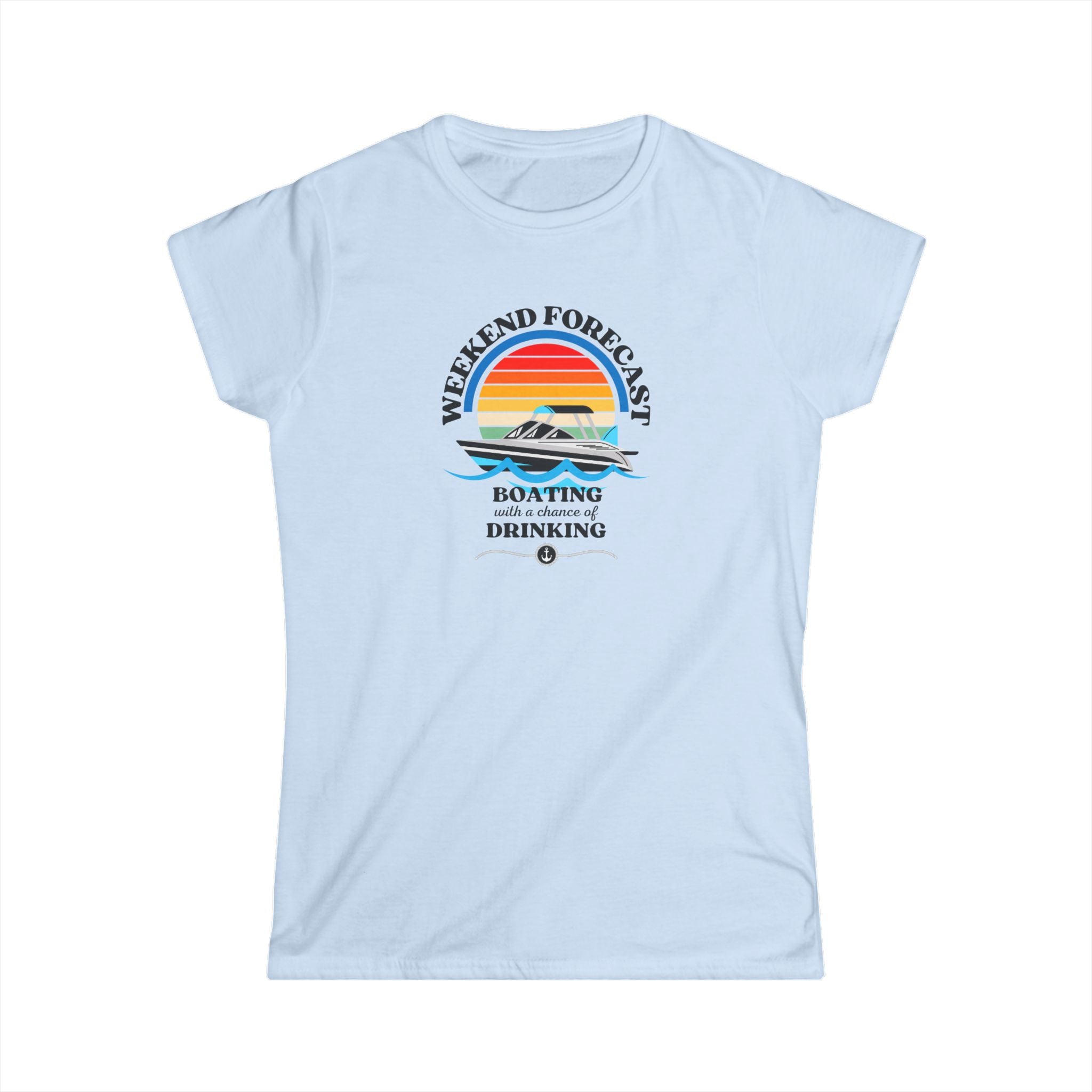Weekend Boating Forecast, Women's Soft Fitted Tee