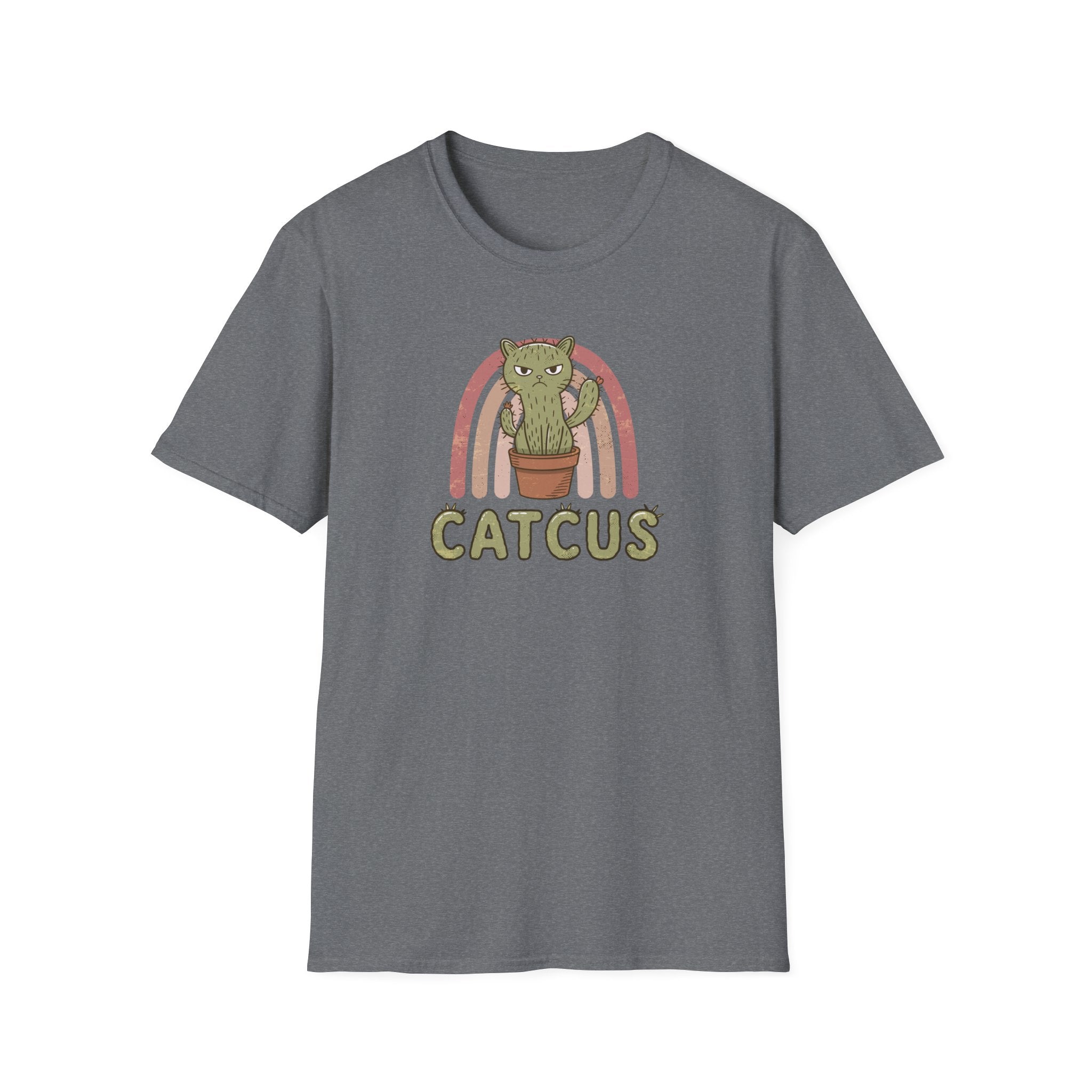 Cute Cat Cactus Unisex T-Shirt, Funny Cat Lover Gift, Plant Enthusiast Tee, Gift for Her, Quirky Humor Shirt, Summer Fashion