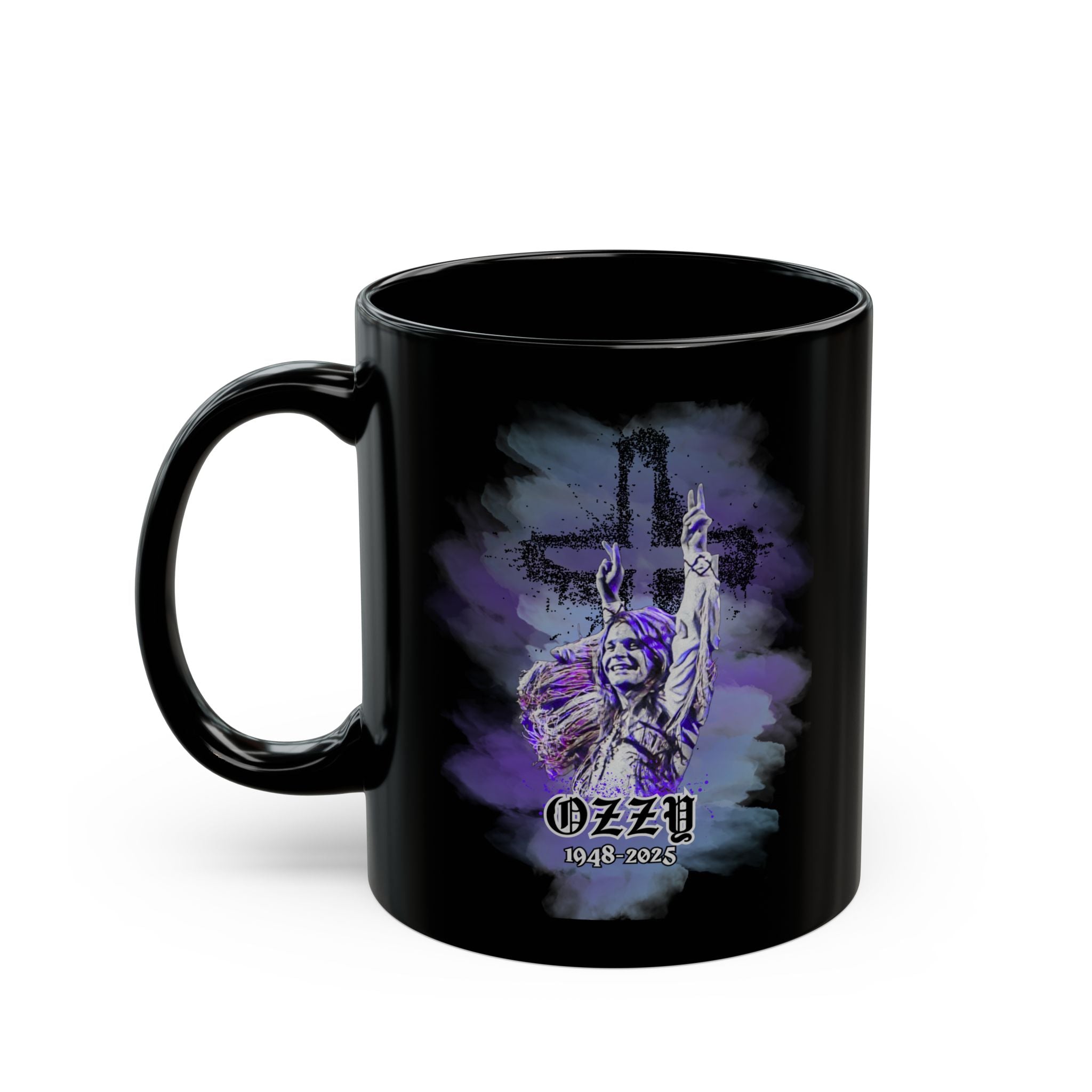 Ozzy Commemorative Black Sabb Osbourne Mug, Gift for Music Fans, 11oz, Rock Metal Music Lover, Heavy Metal Fan