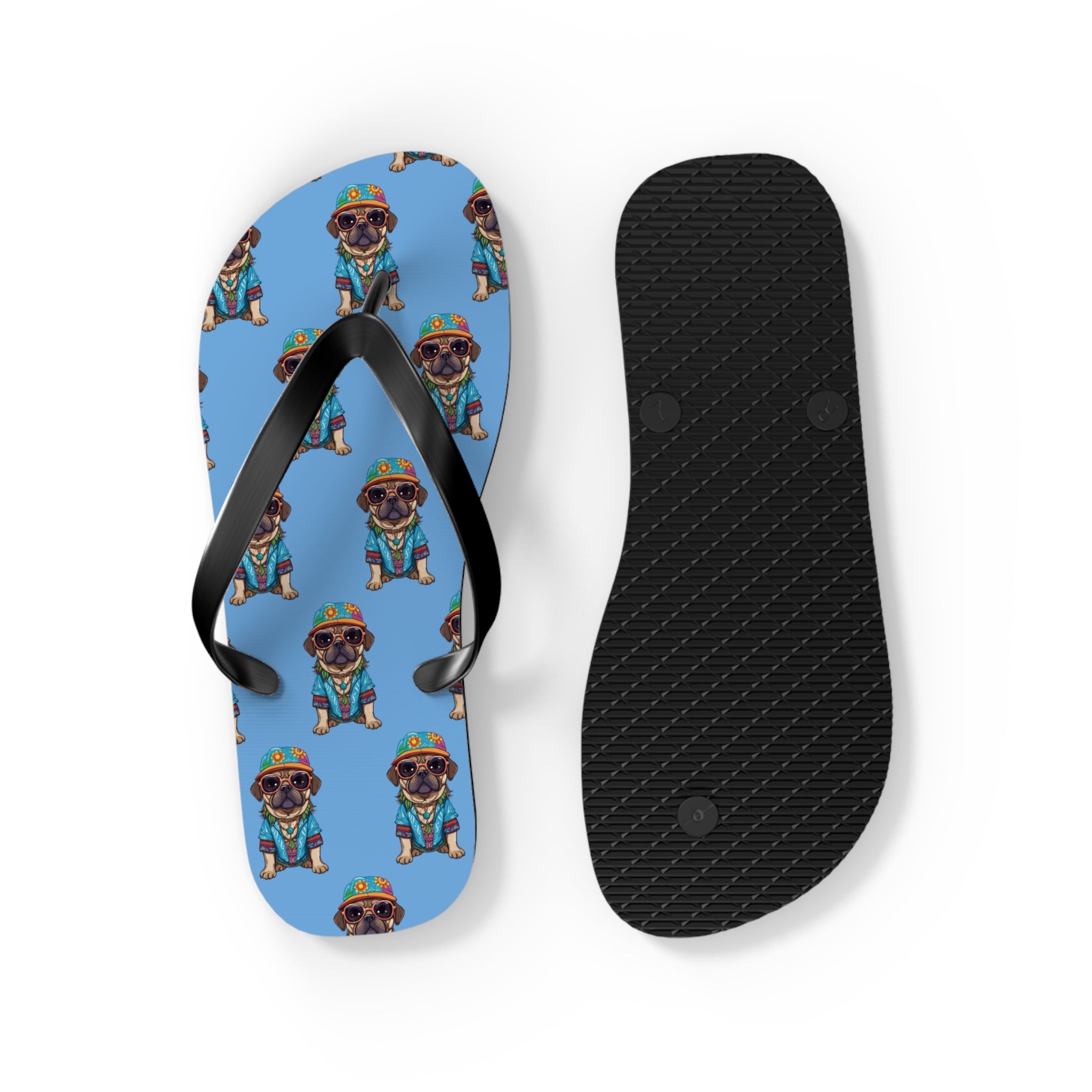 Hippie Pug Flip Flops