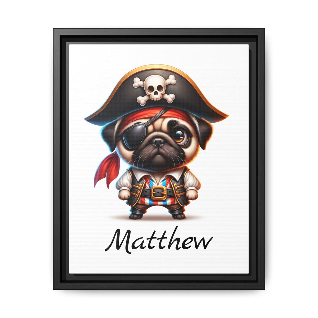 Personalized Pirate Pug Boys Bedroom Decor, Great Gift Idea, Pug Wall Decor. Personalized wall art