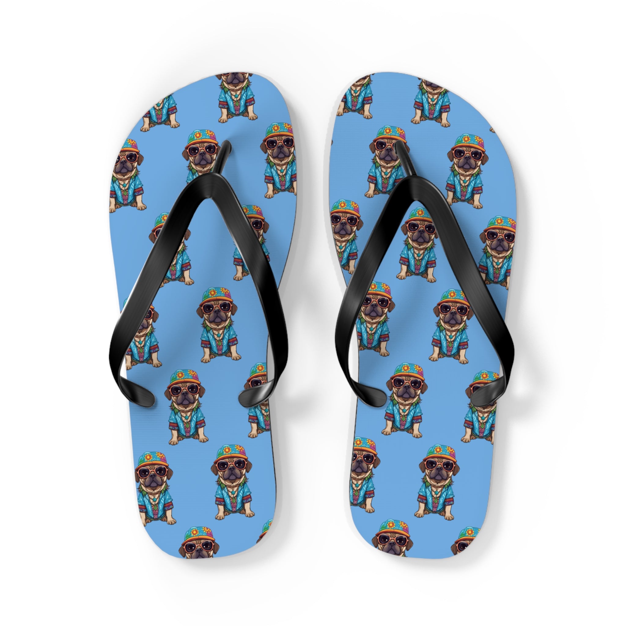 Hippie Pug Flip Flops