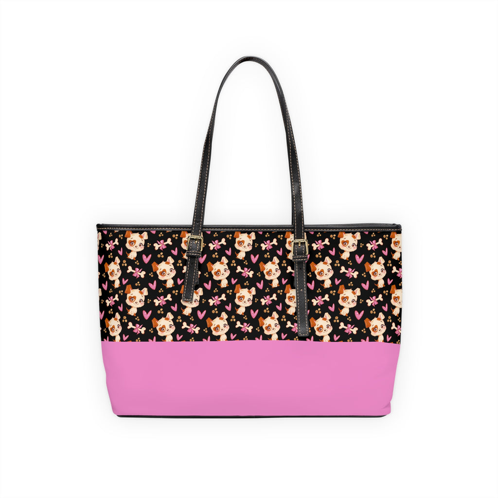 Puppy Love Leather Tote Bag, PU Leather Tote