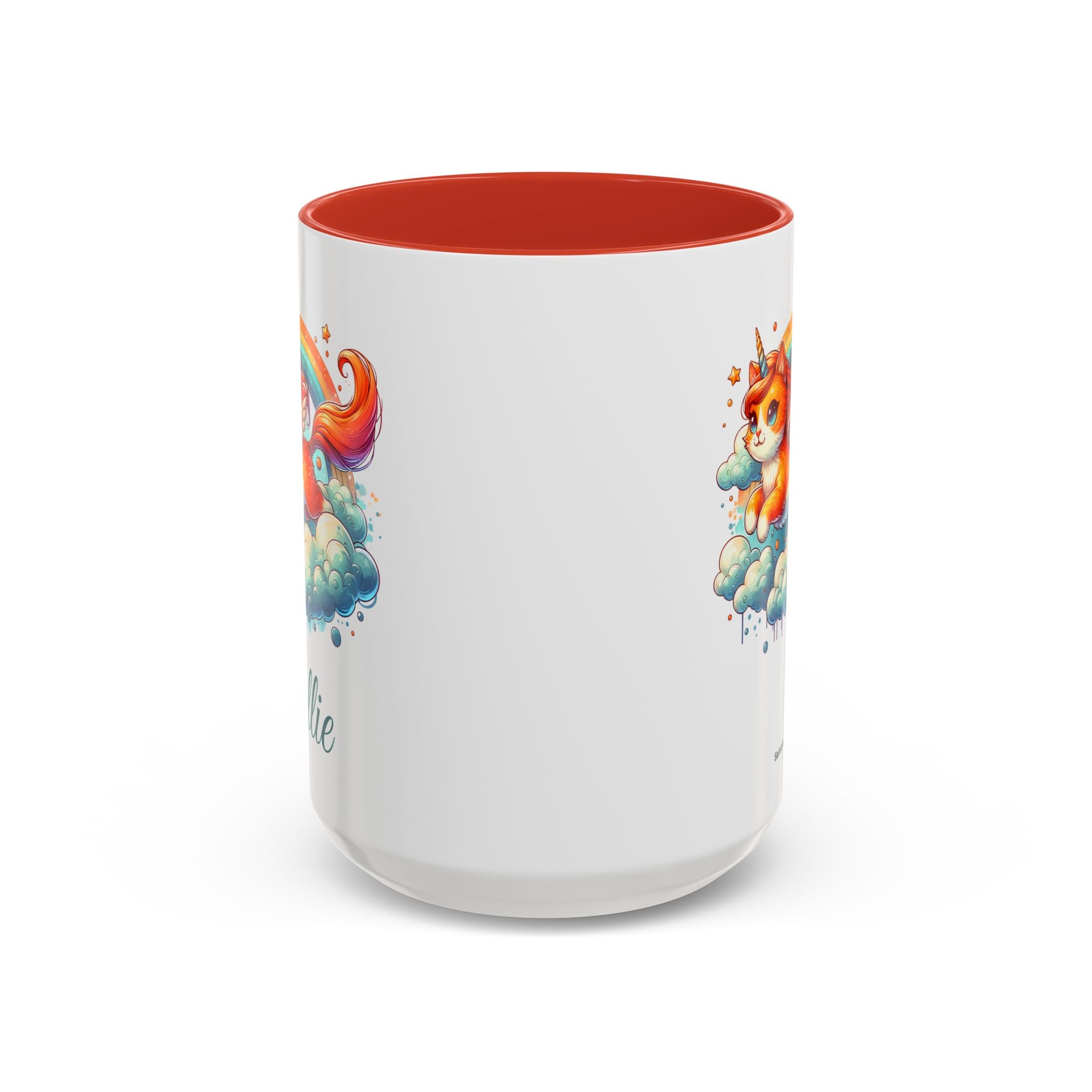 Personalized Flying Orange Unicorn Cat Coffee Mug, Orange Cat Mug
