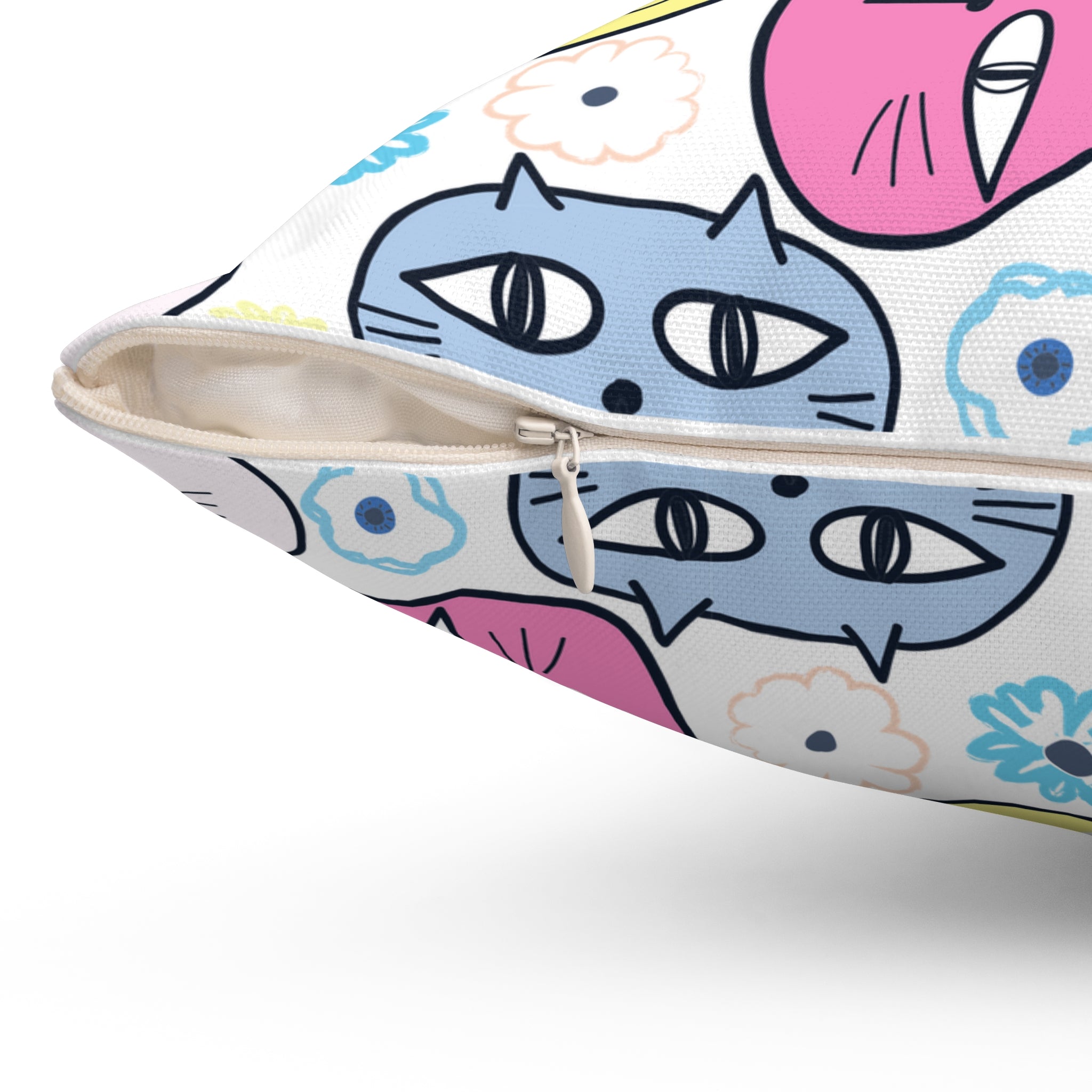 Fat Cat Square Throw Pillow