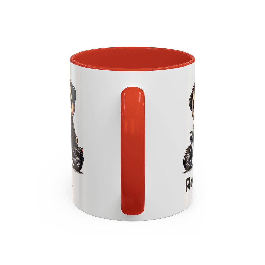 Personalized Motorcycle Pug Mug , Custom Dog Lover Coffee Cup