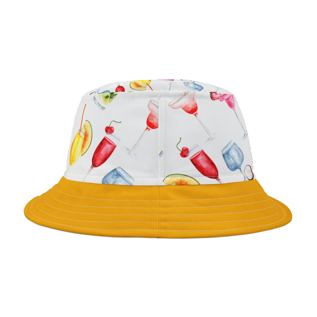 Summer Cocktails Bucket Hat, White