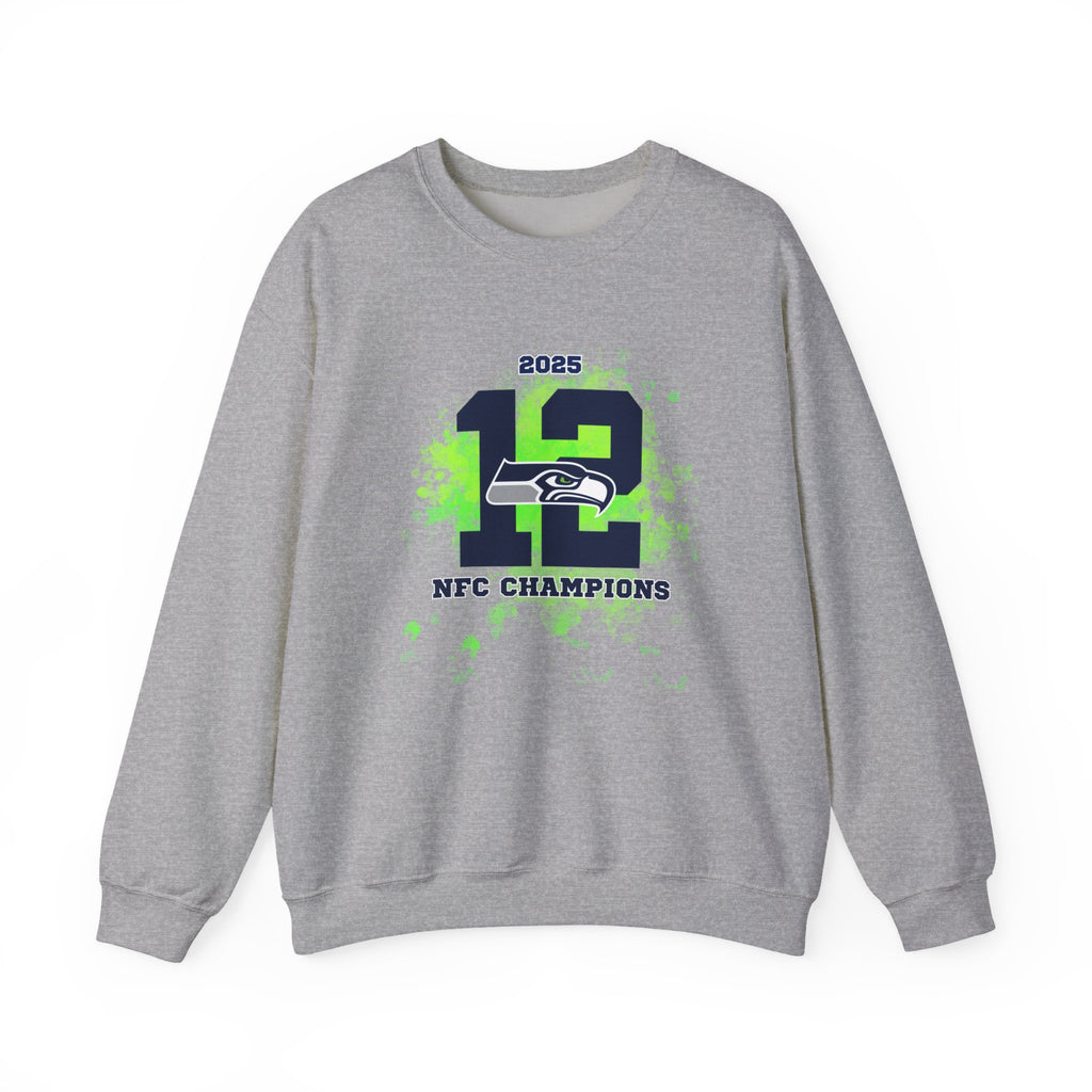 Seattle Seahawks 12th Man NFC Champions 2025 Crewneck Sweatshirt