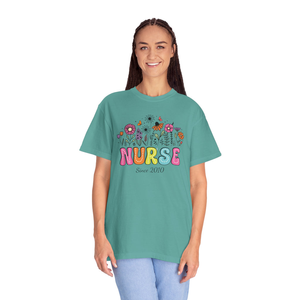 Personalized Floral Nurse T-Shirt, New Nurse Grad Gift, Nurse Gift