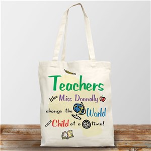 Change The World Personalized Canvas Tote Bag
