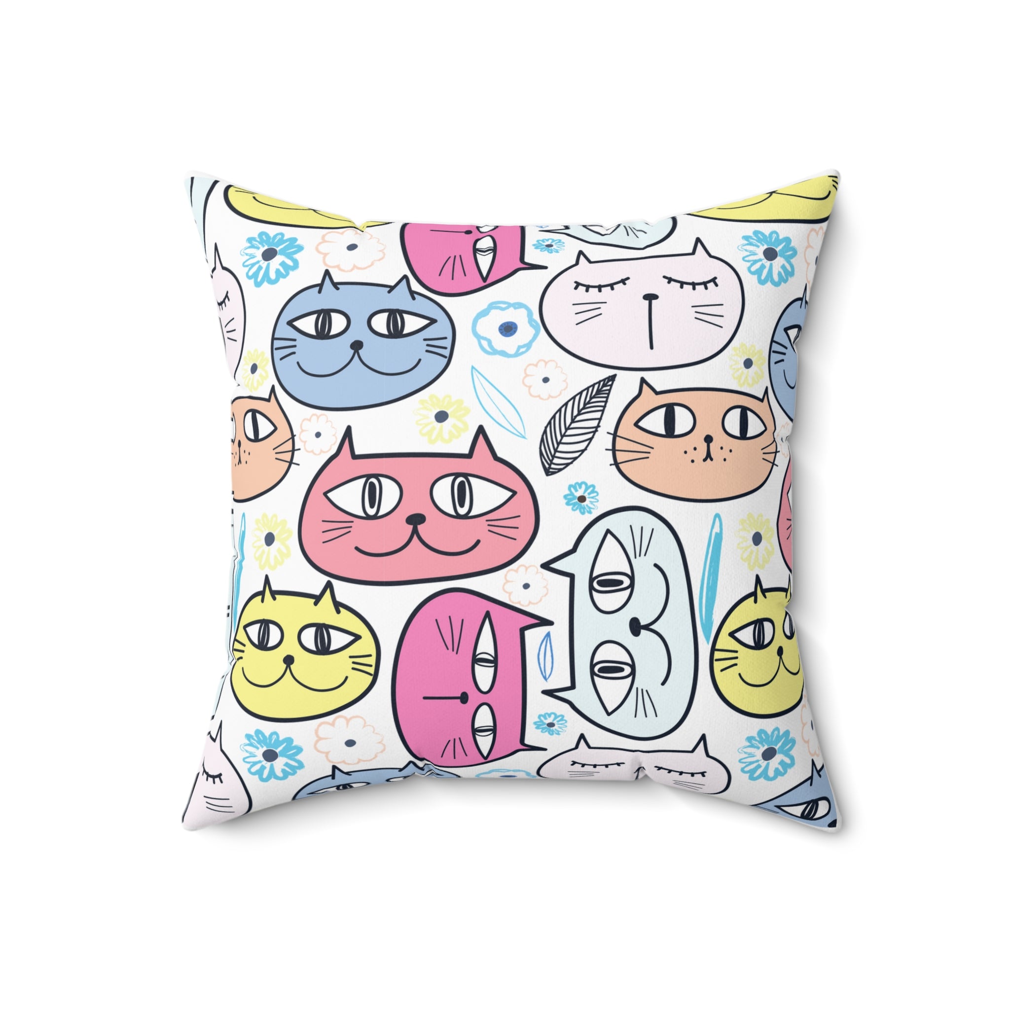 Fat Cat Square Throw Pillow