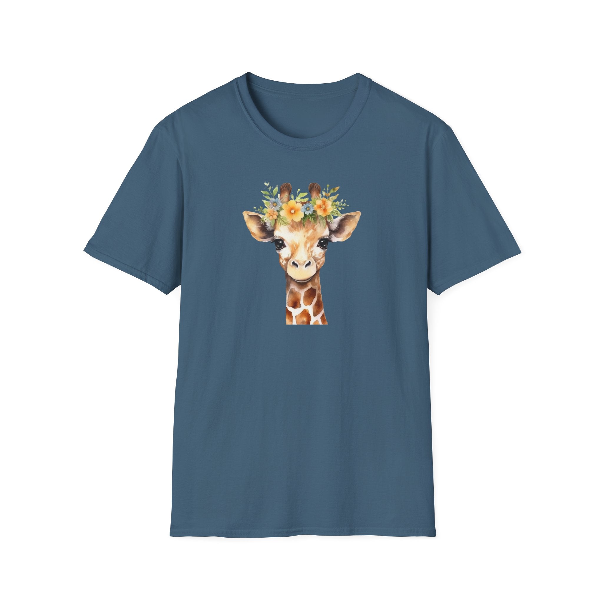 Floral Giraffe T-Shirt, Cute Animal Shirt, Unisex Tee, Animal Lover Gift, Casual Wear, Summer Fashion