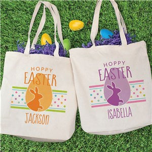 Personalized Bunny Silhouette in Egg Tote Bag