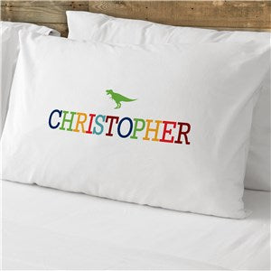 Personalized Colorful Dino Pillowcase