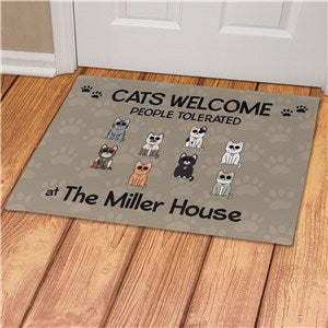 Personalized Cat’s Welcome People Tolerated Doormat
