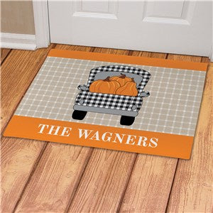 Personalized Buffalo Check Fall Truck Doormat