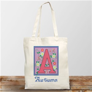 Big Initial Canvas Tote Bag