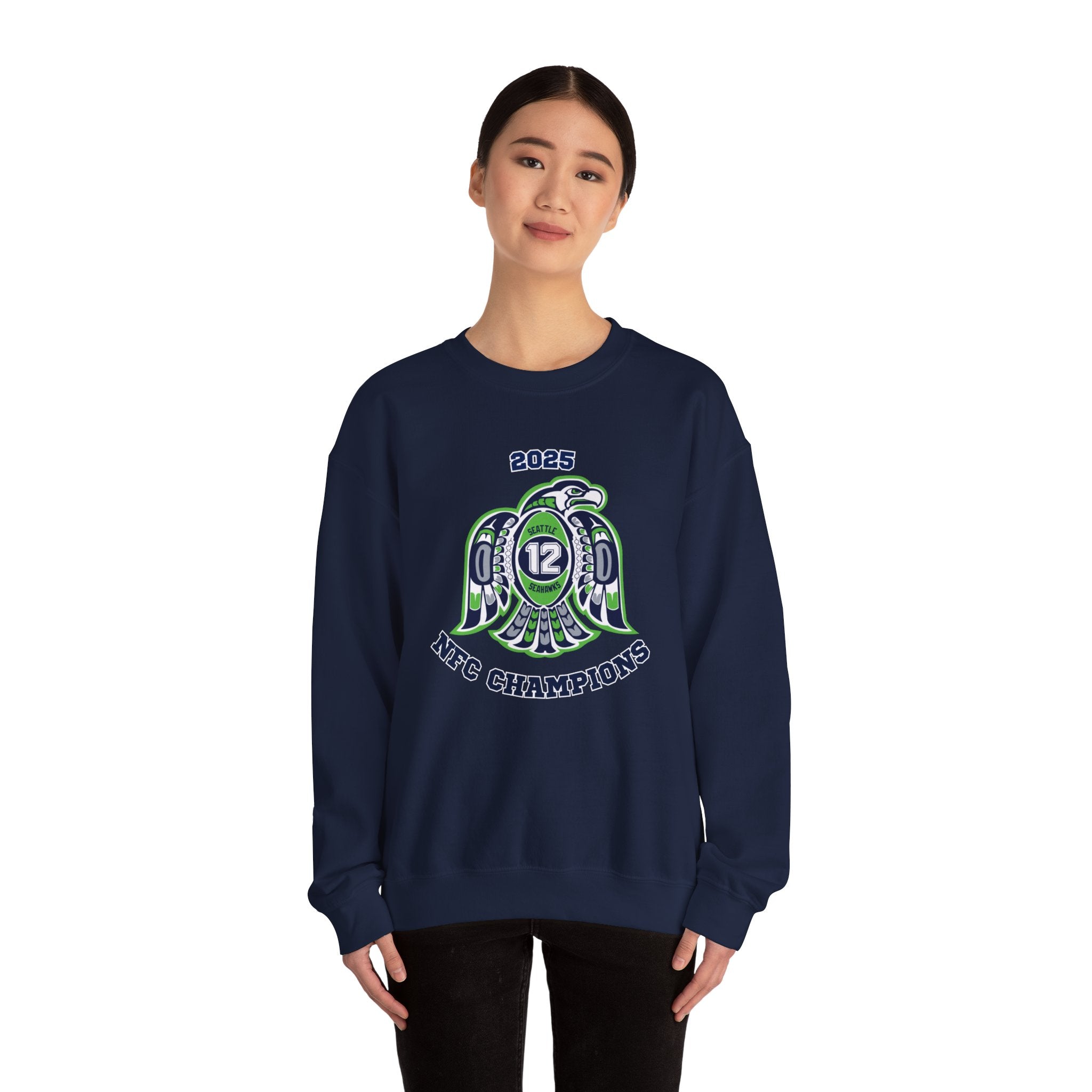 Seahawks 12th Man NFC Champions 2025 Crewneck Sweatshirt