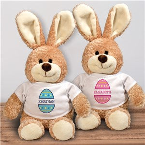 Personalized Diamond Decorated Egg Stuffed Bunny
