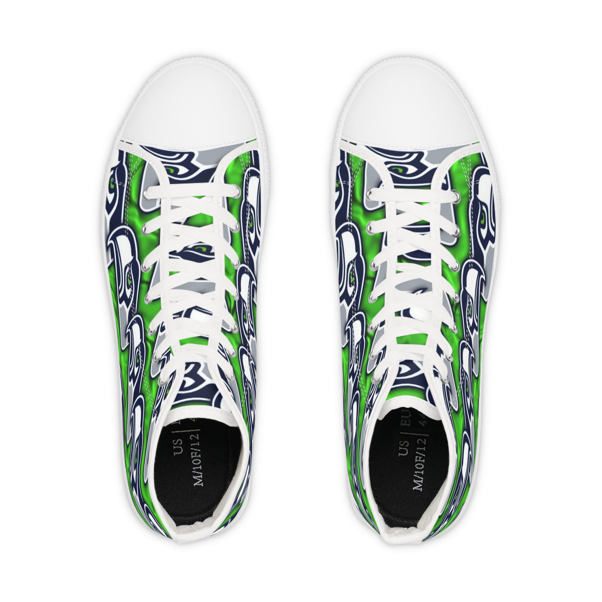 Seattle Seahawks Men's Hi-Top Sneakers, NFL Football Shoes, Football Fan Gear, Unique Sports Shoes, Seattle Seahawks Gift