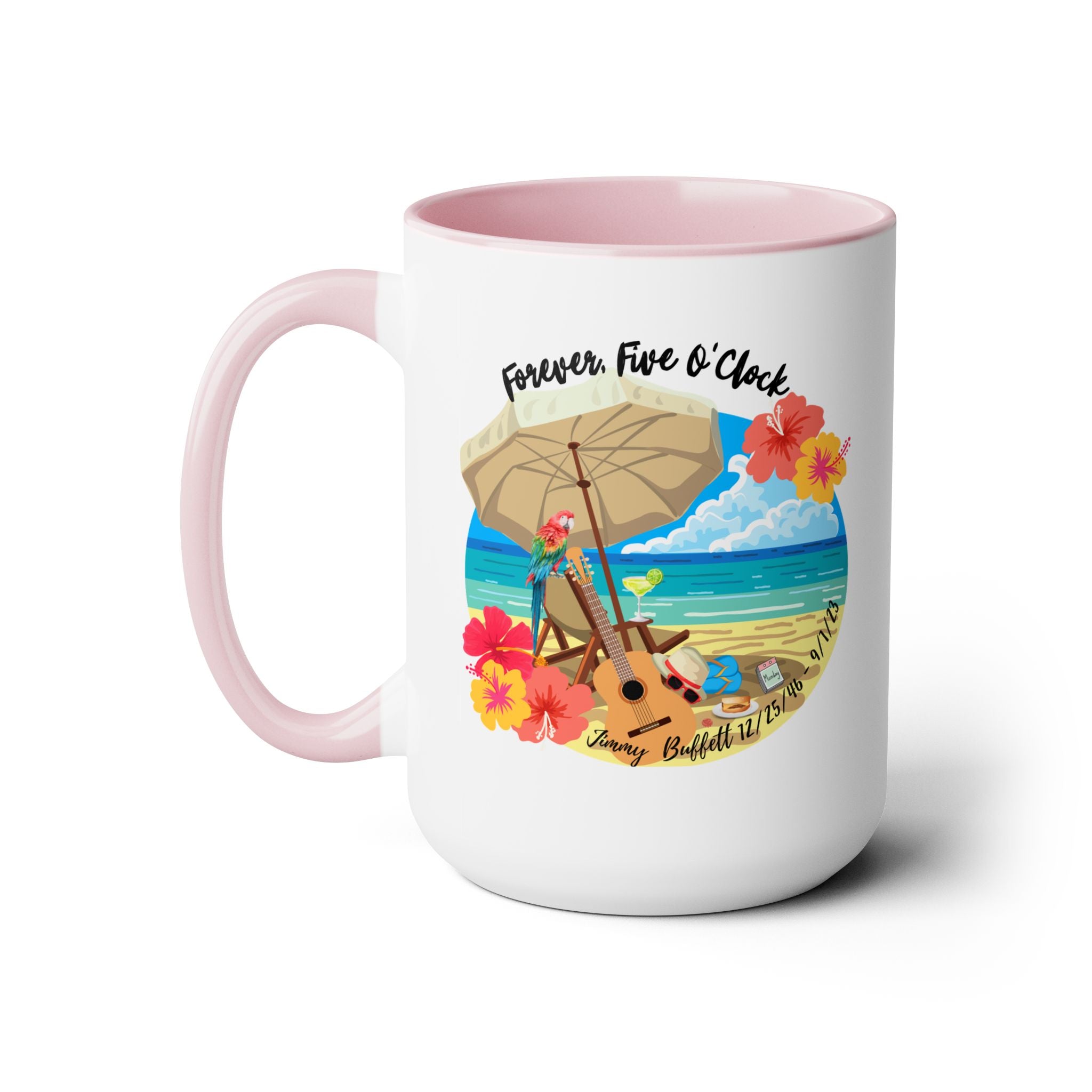 Jimmy Buffett, Forever Five O'Clock. Two-Tone Coffee Mugs, 15oz