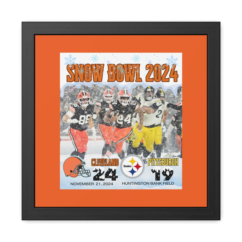 Cleveland Snow Bowl 2024 Limited Edition Wall Art Framed Poster 16 X 16, 24 X 24, Orange