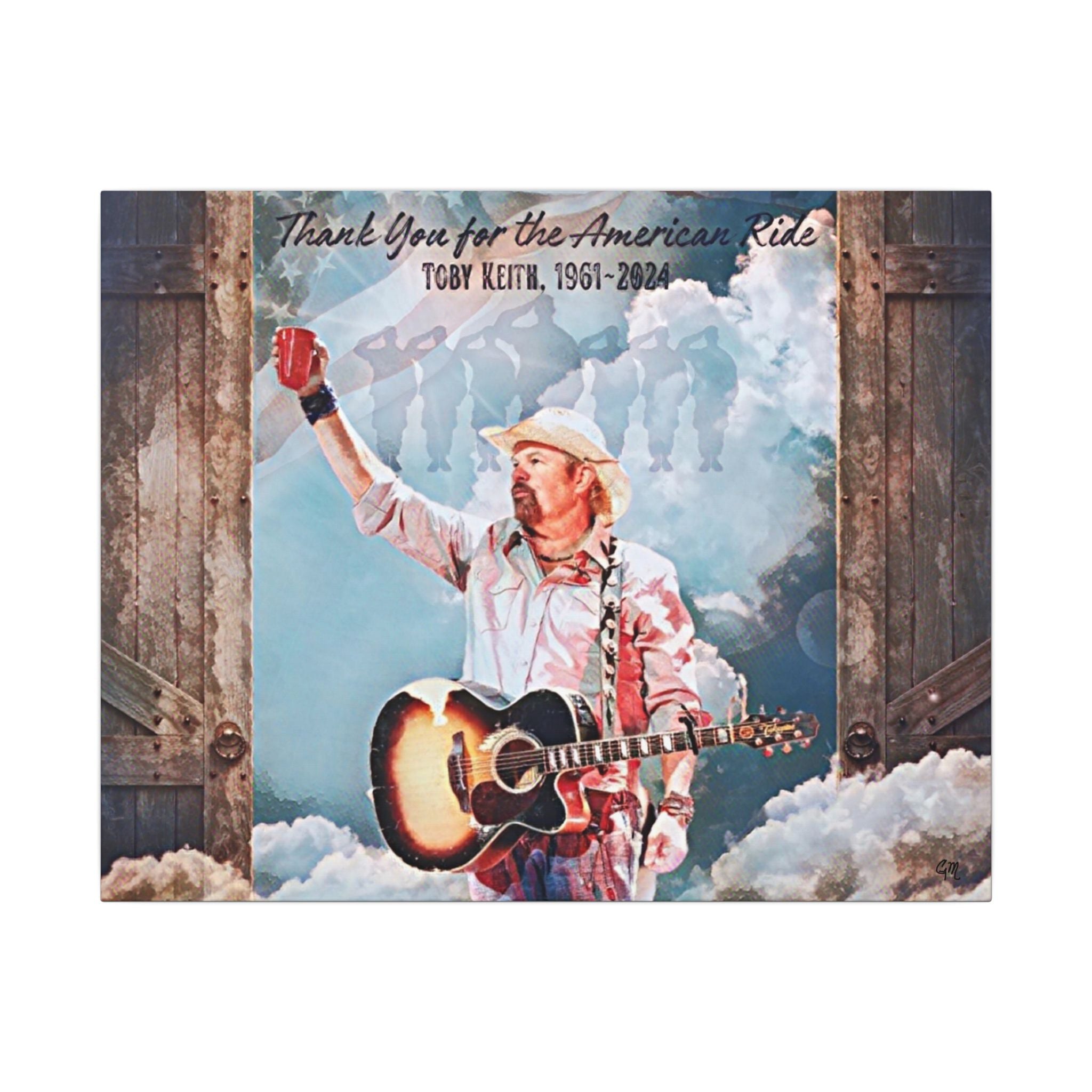 Toby Keith, Thank you for the American Ride, Original Canvas Painting , Toby Keith Wall Art