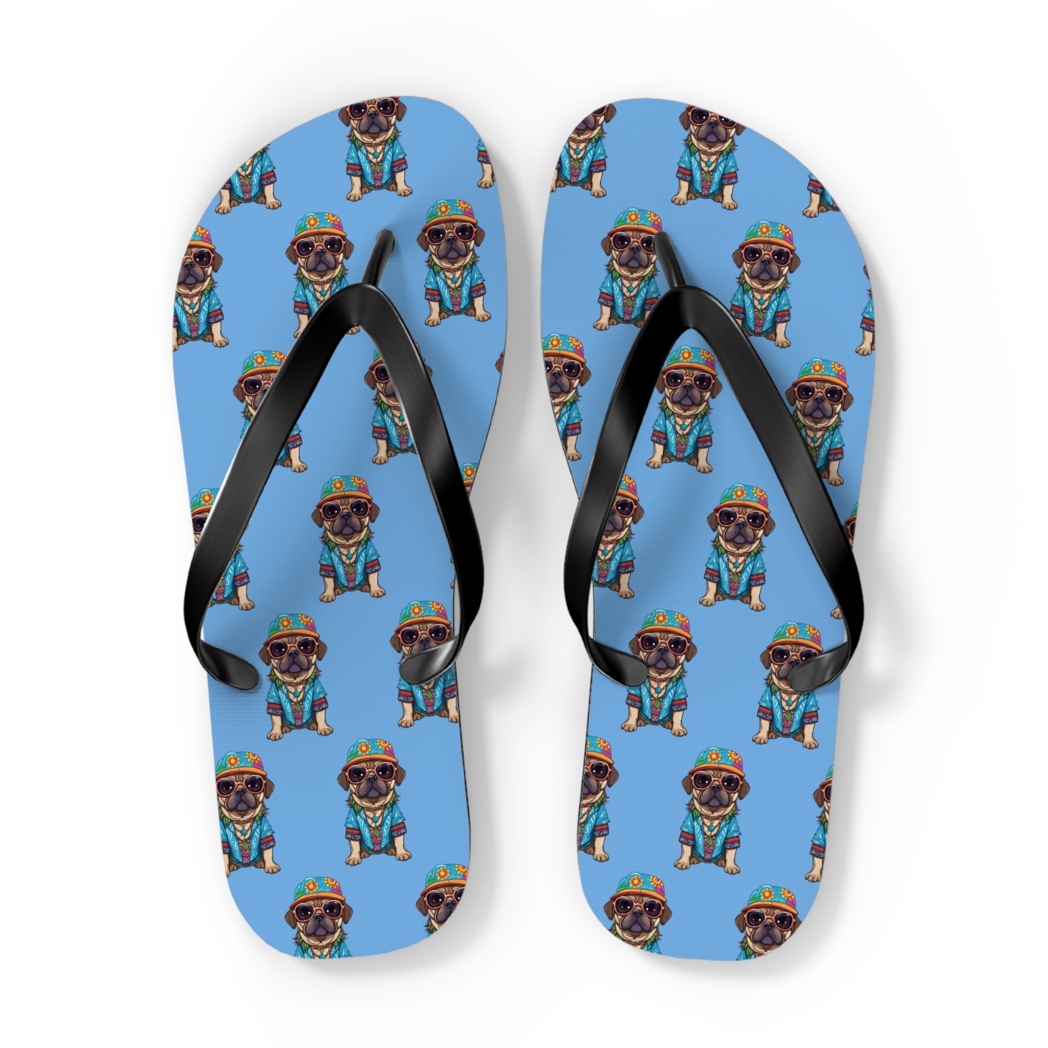 Hippie Pug Flip Flops