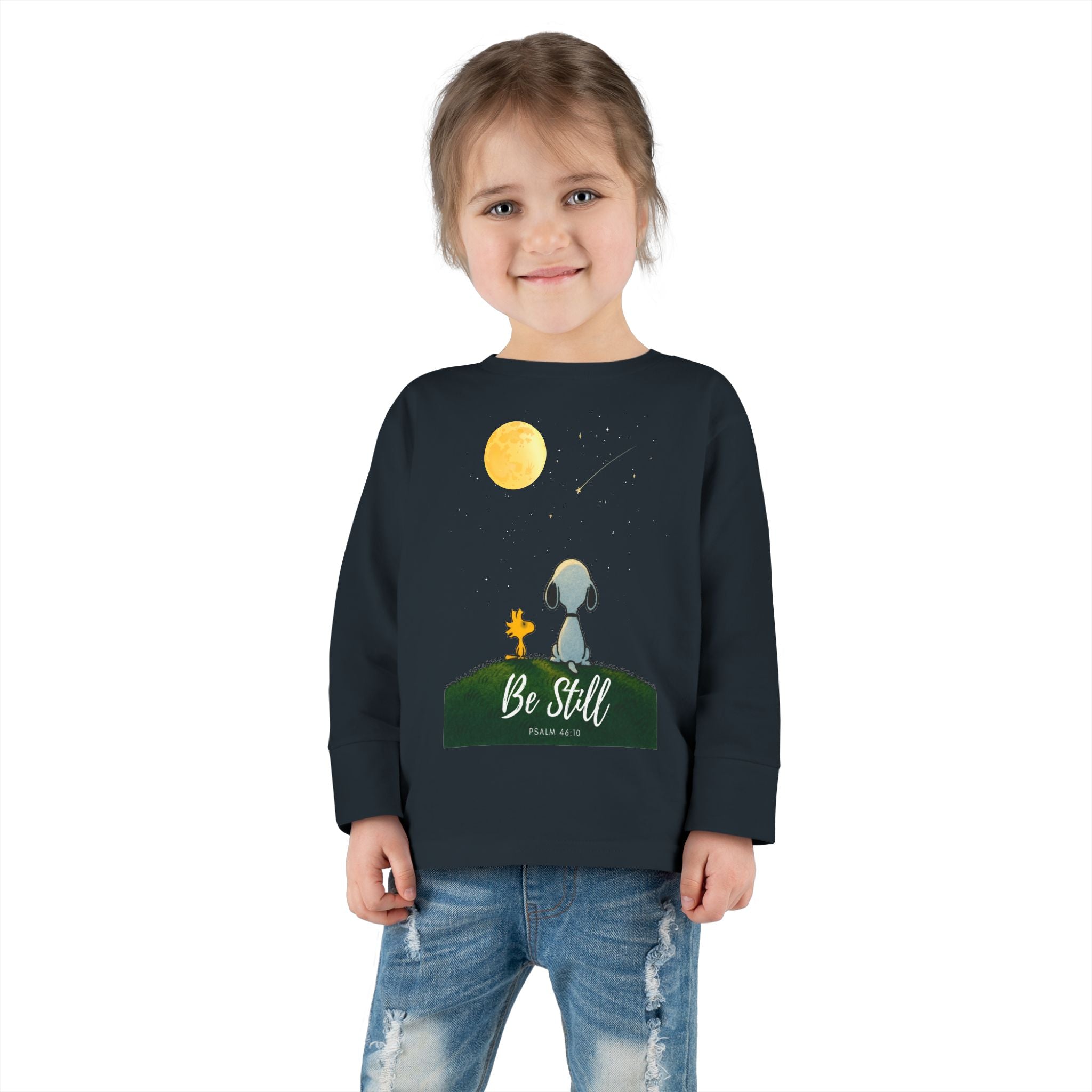 Be Still Toddler Crewneck T-Shirt, Psalm 46:10 Inspirational Kid's T-Shirt, Kid's Faith Gift