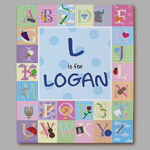 Personalized Baby Boy Alphabet Wall Canvas
