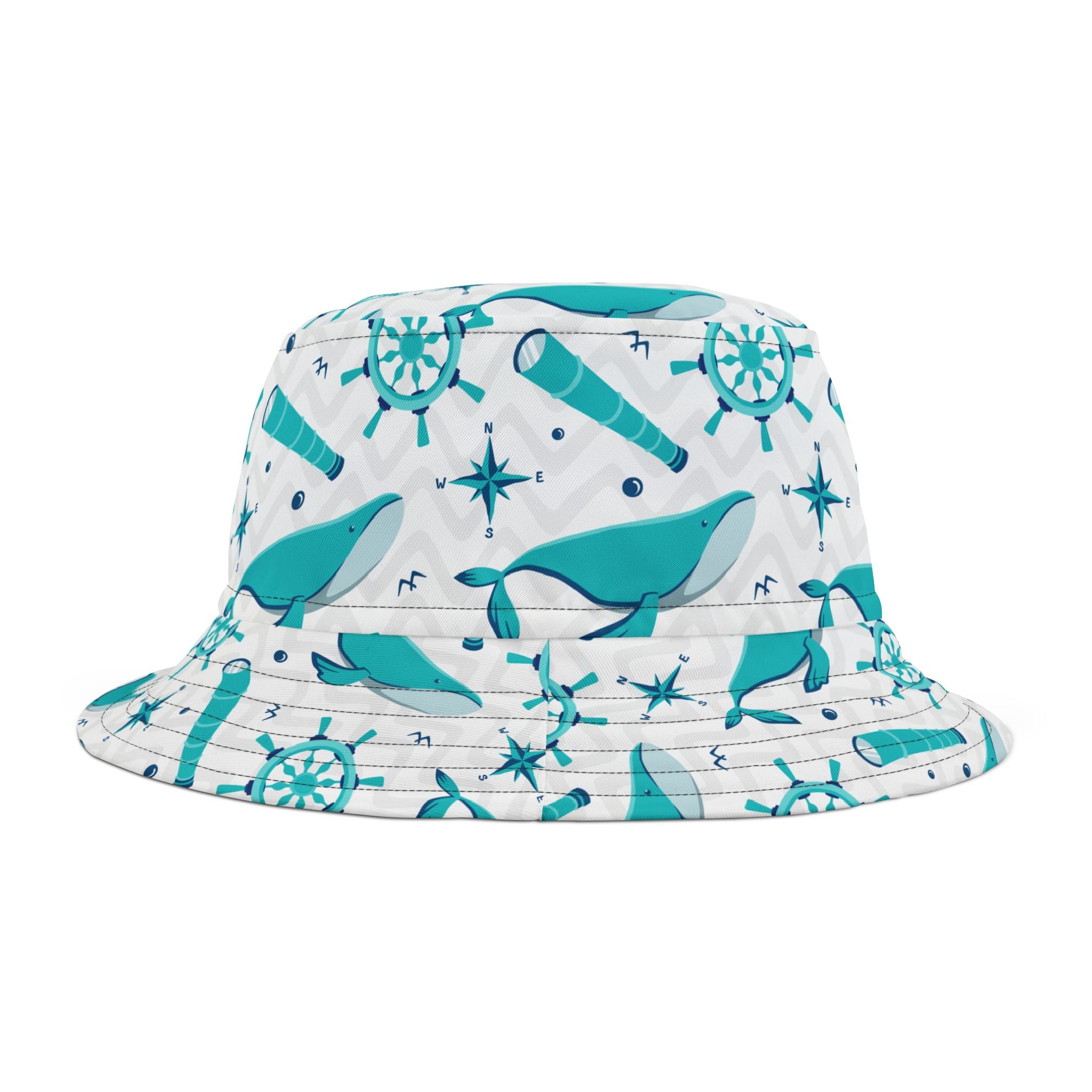 Whale Watching Bucket Hat, Summer Bucket Hat, Beach Bucket Hat, Nautical Hat