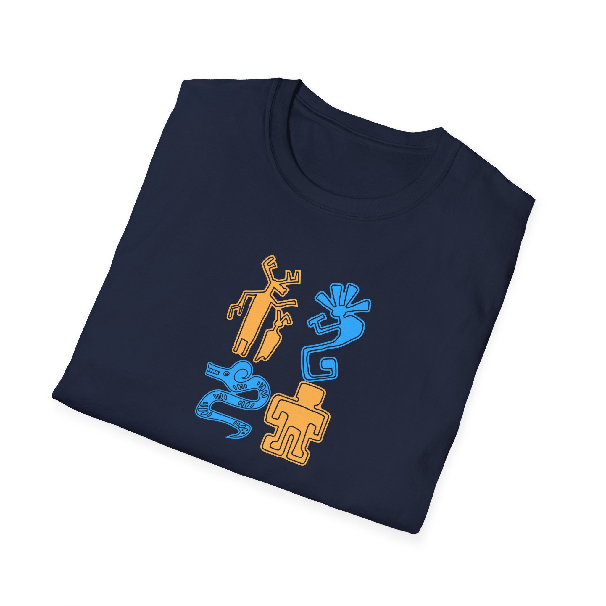 Unisex Petroglyph Kokpelli T-Shirt, Southwestern Summer Shirt, Native American Tee, Southwest Tribal Top, Desert Graphic Shirt