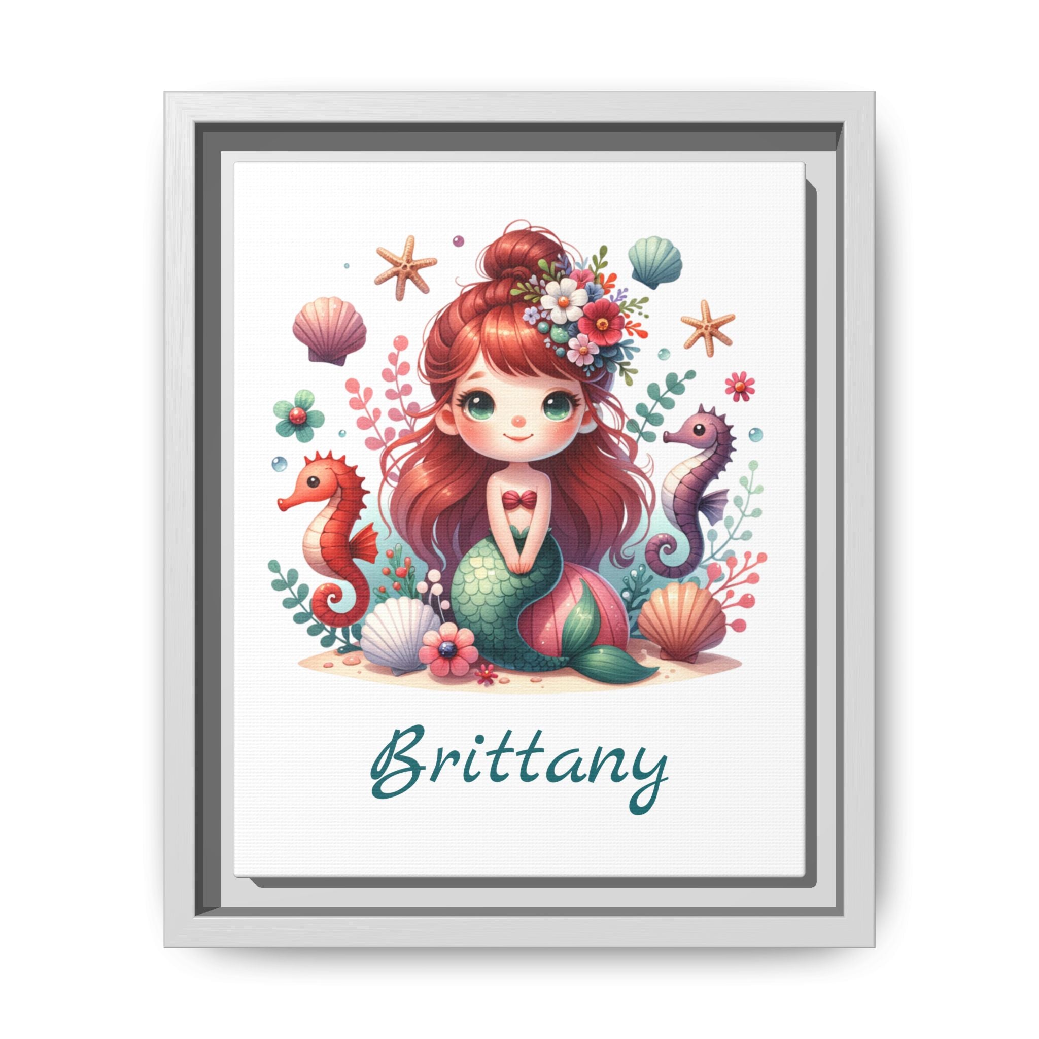 Personalized Little Red Haired Mermaid Girls Bedroom Decor, Great Gift Idea, Mermaid Wall Decor, Custom Name Wall Art