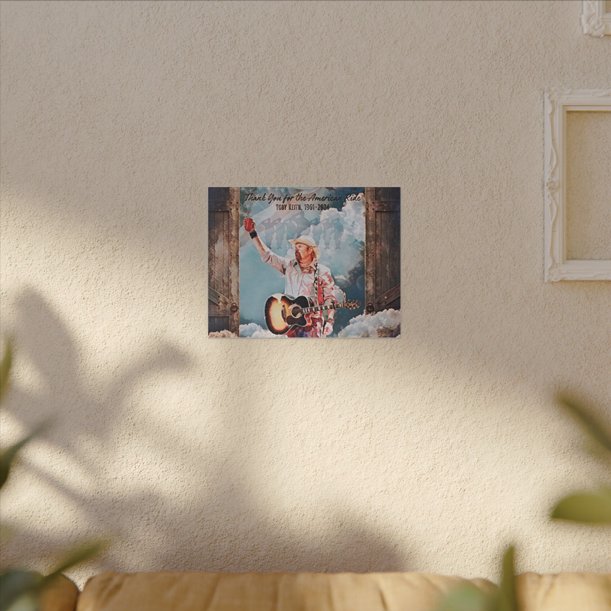 Toby Keith, Thank you for the American Ride, Original Canvas Painting , Toby Keith Wall Art