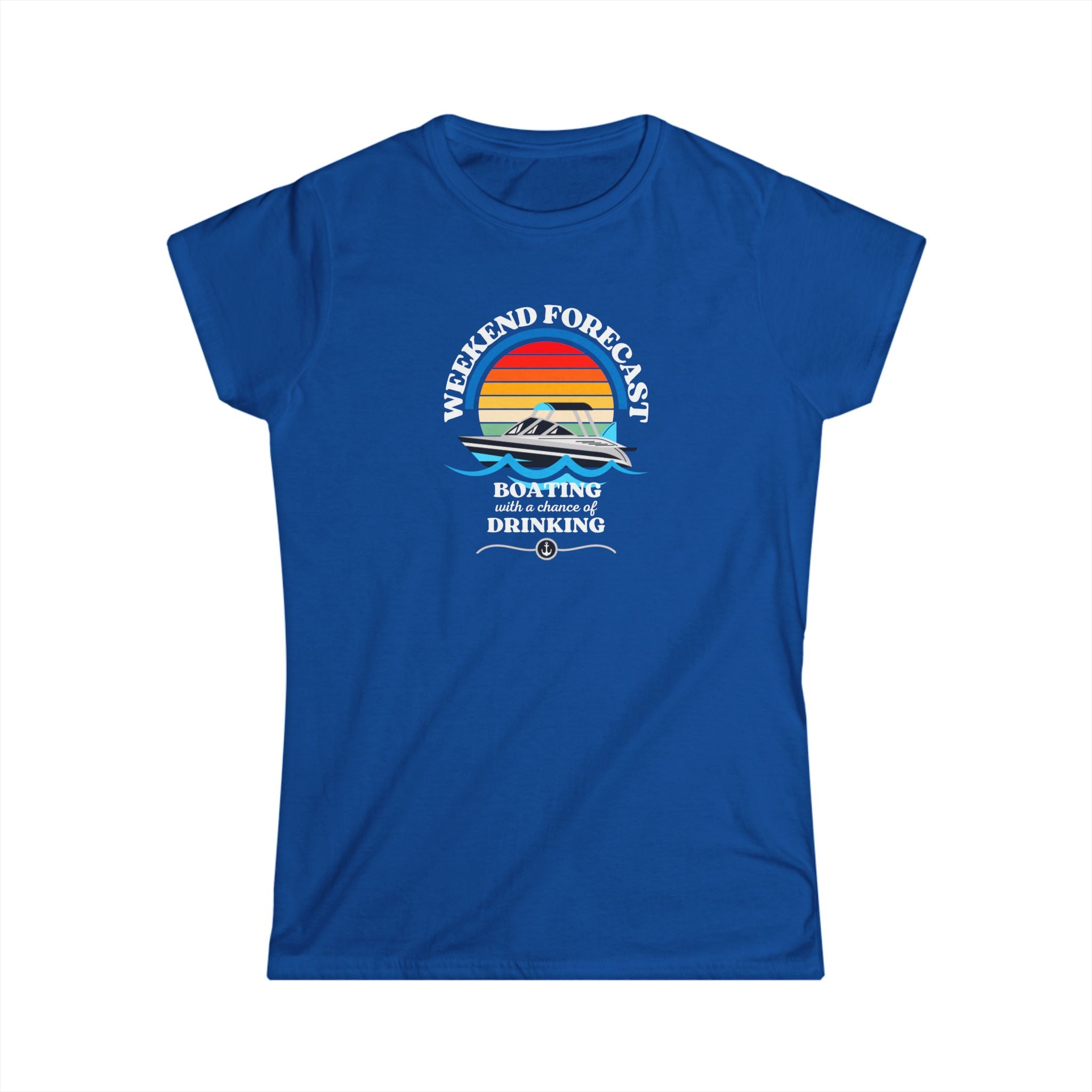 Weekend Boating Forecast, Women's Soft Fitted Tee