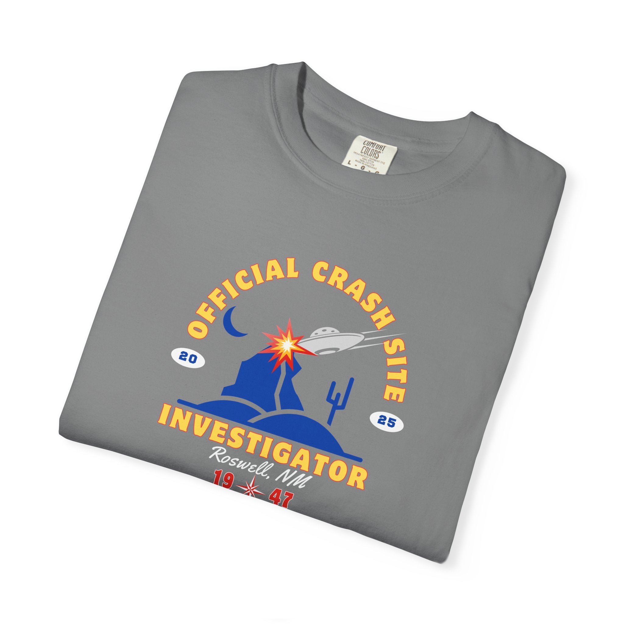 UFO Crash Site Investigator Unisex T-Shirt - Alien UFO Space Funny Tee, Extraterrestrial Sci-fi Graphic Shirt, Roswell, NM