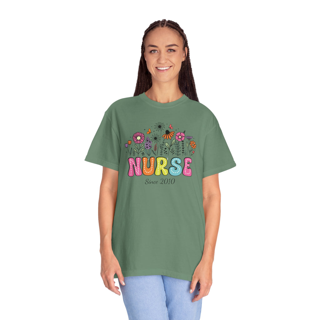 Personalized Floral Nurse T-Shirt, New Nurse Grad Gift, Nurse Gift