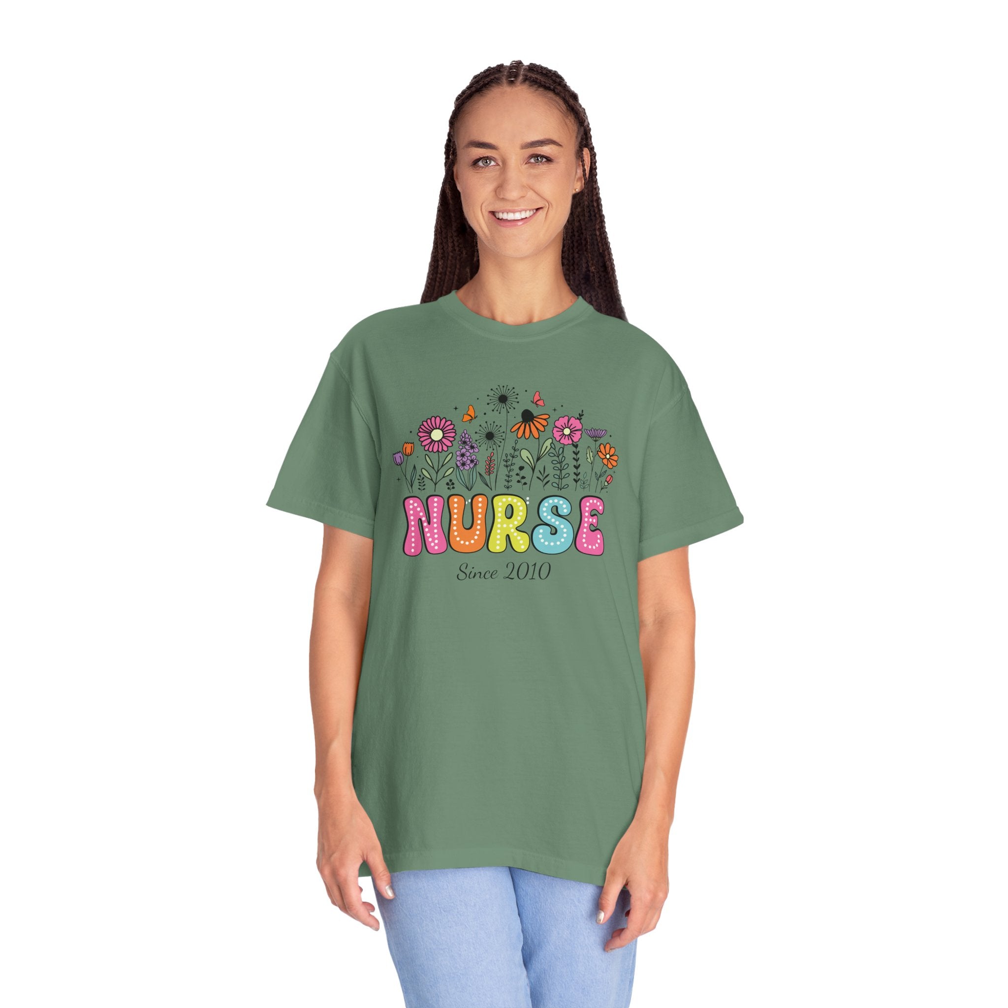 Personalized Floral Nurse T-Shirt, New Nurse Grad Gift, Nurse Gift